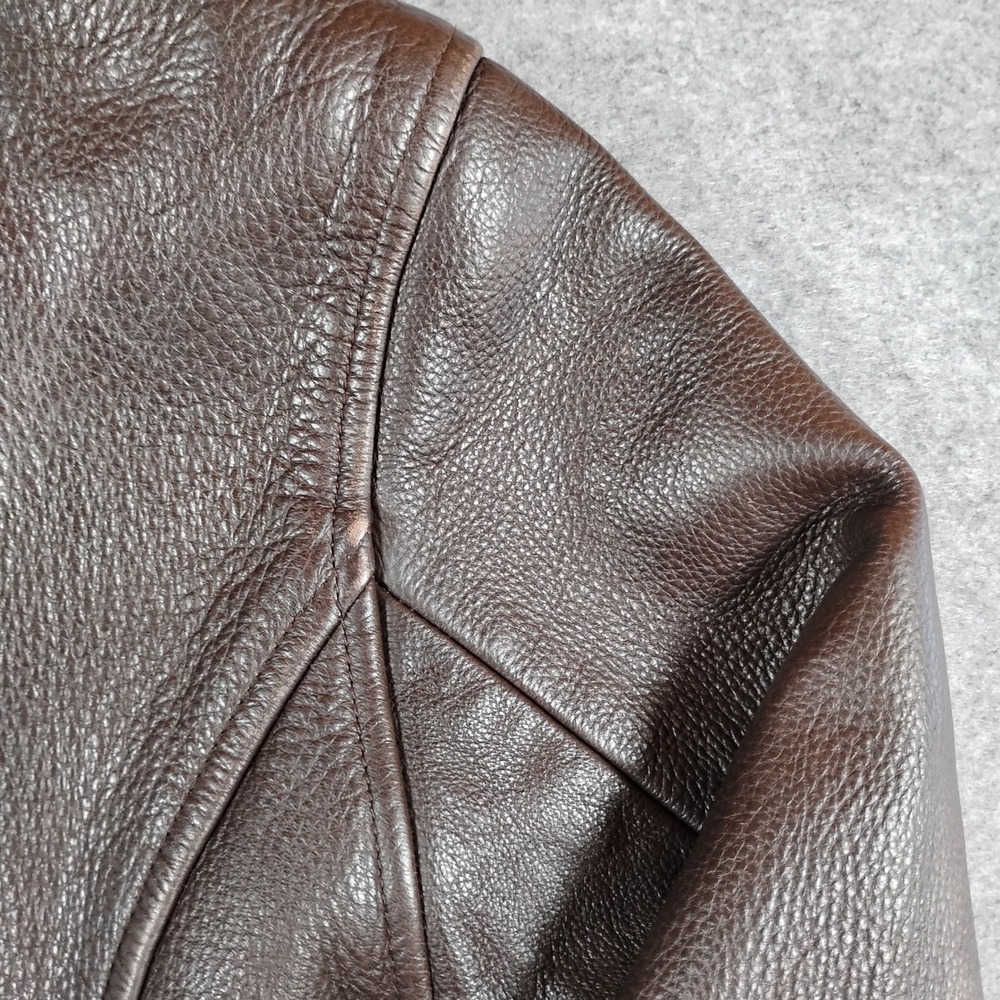 Kenneth Cole New York Womens Brown Leather Full Zip Moto Jacket Size Large L - Picture 14 of 15